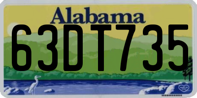 AL license plate 63DT735