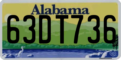 AL license plate 63DT736