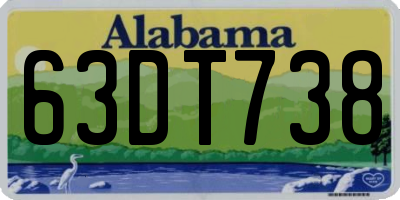 AL license plate 63DT738
