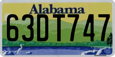 AL license plate 63DT747
