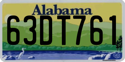 AL license plate 63DT761