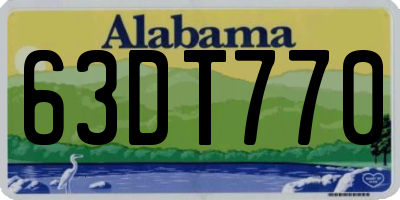 AL license plate 63DT770