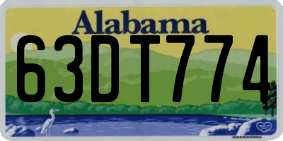 AL license plate 63DT774