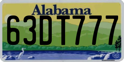 AL license plate 63DT777