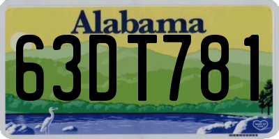 AL license plate 63DT781