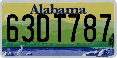 AL license plate 63DT787