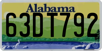 AL license plate 63DT792