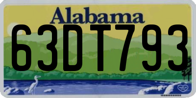 AL license plate 63DT793