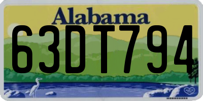 AL license plate 63DT794