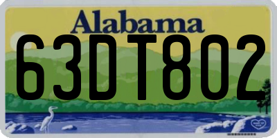 AL license plate 63DT802