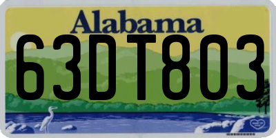 AL license plate 63DT803