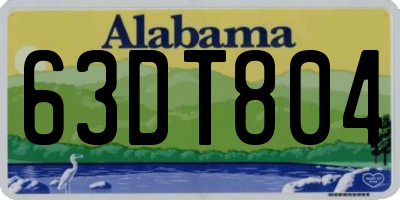 AL license plate 63DT804
