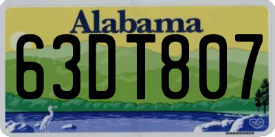 AL license plate 63DT807
