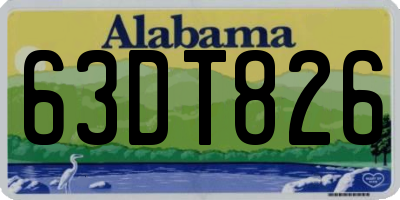 AL license plate 63DT826