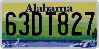 AL license plate 63DT827