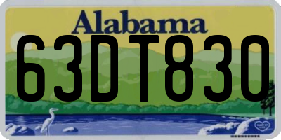 AL license plate 63DT830