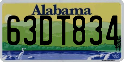 AL license plate 63DT834