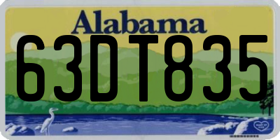 AL license plate 63DT835