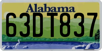 AL license plate 63DT837