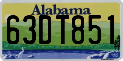 AL license plate 63DT851