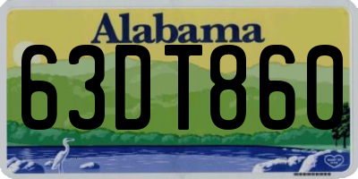 AL license plate 63DT860