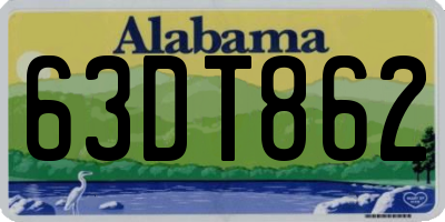 AL license plate 63DT862