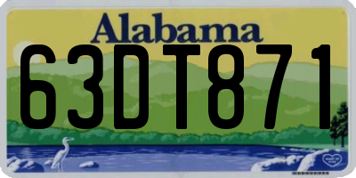 AL license plate 63DT871