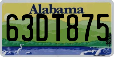 AL license plate 63DT875