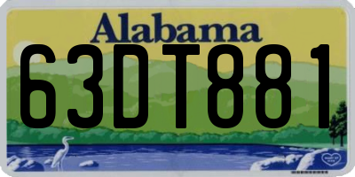 AL license plate 63DT881