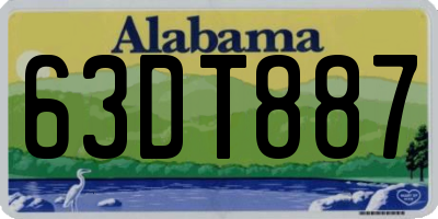 AL license plate 63DT887