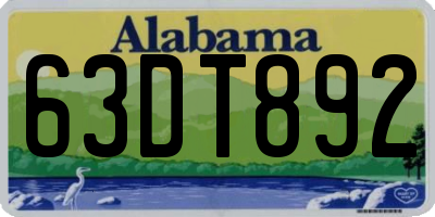 AL license plate 63DT892