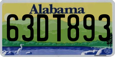 AL license plate 63DT893