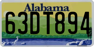 AL license plate 63DT894