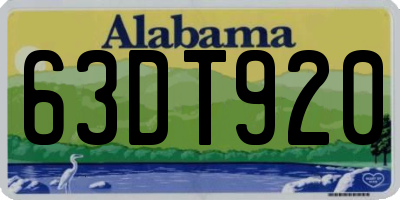 AL license plate 63DT920