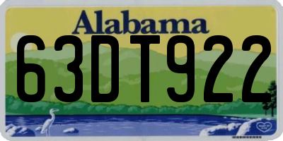 AL license plate 63DT922