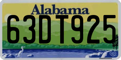 AL license plate 63DT925