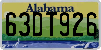 AL license plate 63DT926