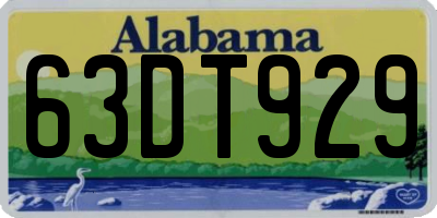 AL license plate 63DT929