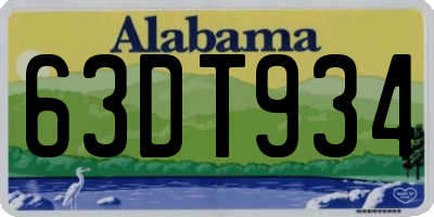 AL license plate 63DT934