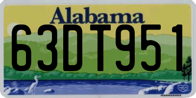 AL license plate 63DT951