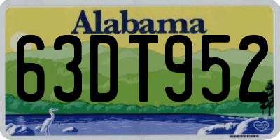 AL license plate 63DT952