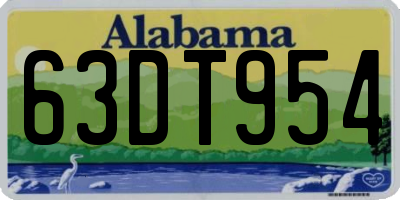 AL license plate 63DT954