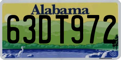 AL license plate 63DT972