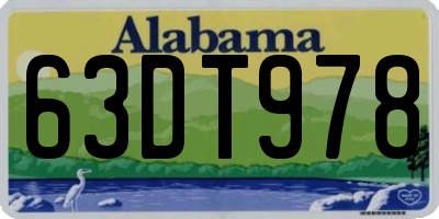 AL license plate 63DT978
