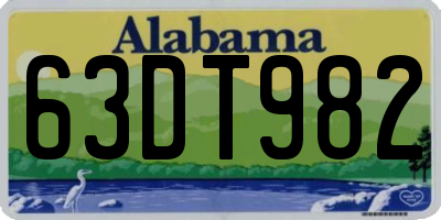 AL license plate 63DT982