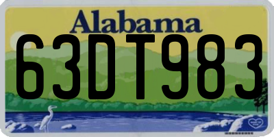 AL license plate 63DT983