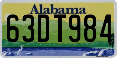 AL license plate 63DT984