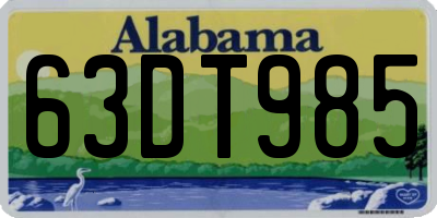 AL license plate 63DT985