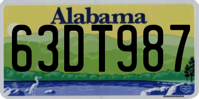 AL license plate 63DT987