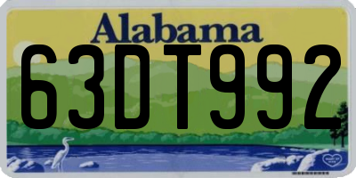AL license plate 63DT992